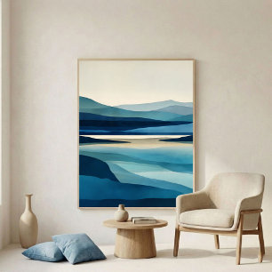 Abstraktes Wandbild Blue Lake Basin Poster
