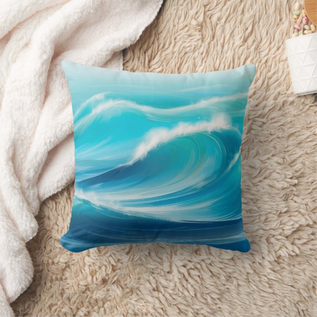 Abstraktes Wasser aus weichem blauem Ozean Kissen (Decke)