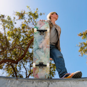 Abstraktes Wasserfarbe-Grunge-Muster Ozean Skateboard