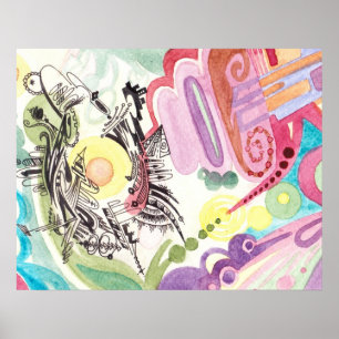 Abstraktes Wasserfarbe-Plakat # 1 Poster