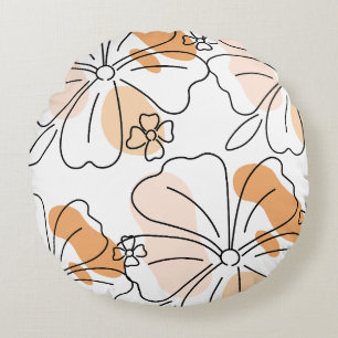 Abstraktes Wasserfarben-Blumen-Kissenbezug - Moder Rundes Kissen