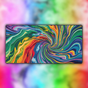 Abstraktes Wasserfarben Swirl Schreibtischunterlage