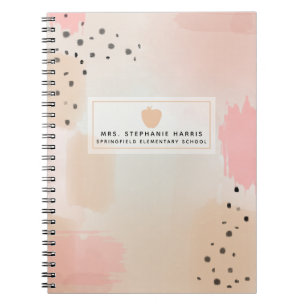 Abstraktes Wasserfarbenlehrer-Notebook Notizblock