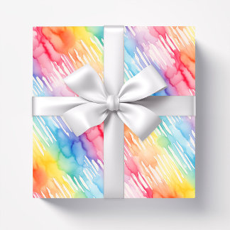 Abstraktes Wasserfarbmuster Regenbogen Geschenkpapier
