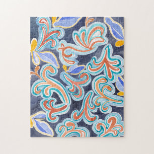 Abstraktes Wassermalerei-Kunst-Puzzle