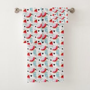 Abstraktes Wassermelone-Muster Badhandtuch Set
