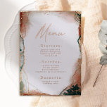 Abstraktes Watercolor Aquamarin & Real Rose Gold M Folieneinladung<br><div class="desc">Elegante Abstrakte ätherische Watercolor Aquamarin & Kupfer Hochzeitsmenüs mit Auswahl von realer Folie in Rose Gold, Silber oder Gelb. Diese moderne Hochzeitseinladung ist schön handbemalt mit reichen Farben, die perfekt für den Herbst sind. Die Farbpalette der dunklen Aquamarinen Hochzeitsfarbenpalette zeigt: Dunkles Aquamarines Pfauengrün, Kupferrost, Dusty Gold, Mandelhaine und Bisque Beige....</div>