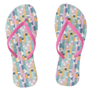 Abstraktes Watercolor-Form-Muster Flip Flops