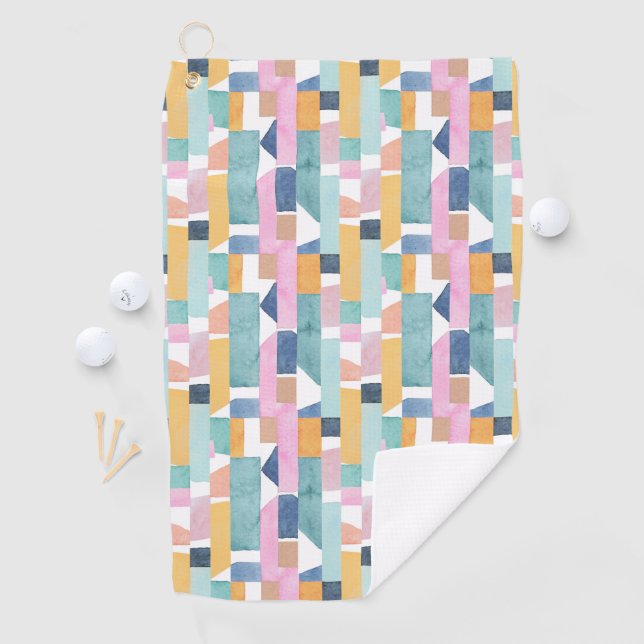 Abstraktes Watercolor-Form-Muster Golfhandtuch (Insitu)