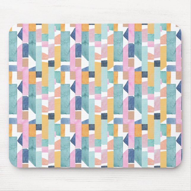 Abstraktes Watercolor-Form-Muster Mousepad (Vorne)