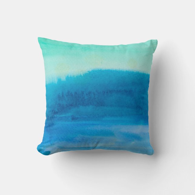 Abstraktes Watercolor-Kissen Kissen (Vorderseite)