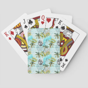 Abstraktes Watercolor-Palme-Muster Spielkarten