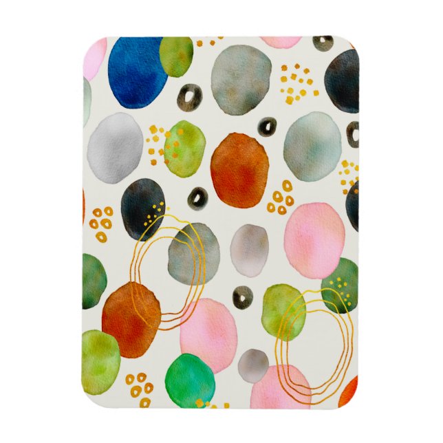 Abstraktes Watercolor Pebble Gold Glitzer Art Magnet (Vertikal)