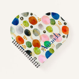 Abstraktes Watercolor Pebble Gold Glitzer Art Notizbuch