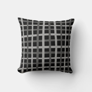 Abstraktes Wavy Grid Muster Kissen