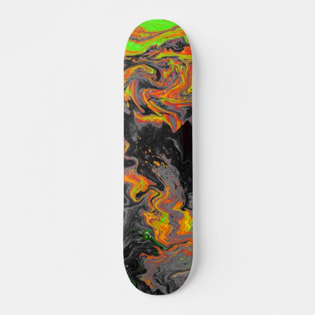 Abstraktes Wavy Holographic Iridescent Pattern Skateboard (Vorne)