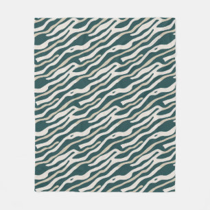 Abstraktes Wavy Lines Muster - Sherpa Blanket Fleecedecke