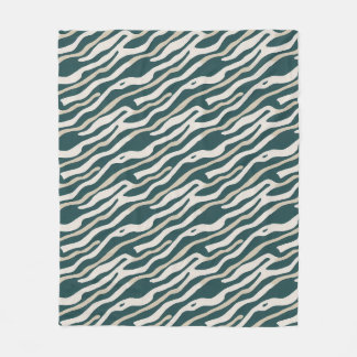 Abstraktes Wavy Lines Muster - Sherpa Blanket Fleecedecke