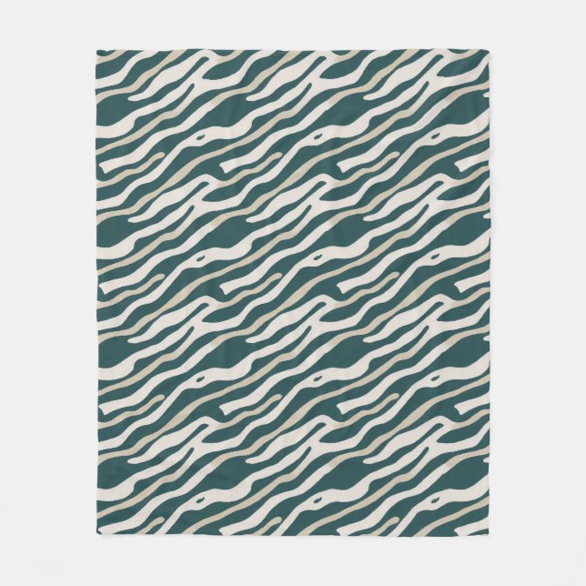 Abstraktes Wavy Lines Muster - Sherpa Blanket Fleecedecke (Vorderseite)