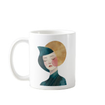 Abstraktes weibliches Design - Lady in blauer Tass