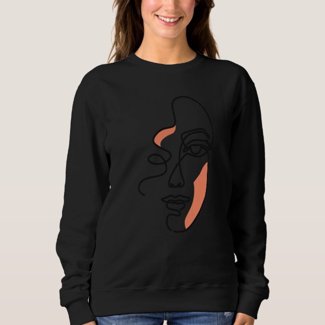 Abstraktes weibliches Gesicht Sweatshirt (Vorderseite)