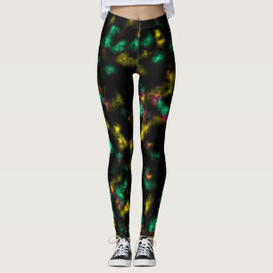 Abstraktes weiches Plasma in grün und gelb auf sc Leggings