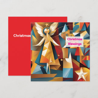 Abstraktes Weihnachts-Engel-Grußkarte Feiertagskarte