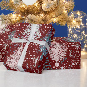 Abstraktes Weihnachtsbaummuster Geschenkpapier