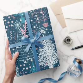 Abstraktes Weihnachtsbaummuster Geschenkpapier