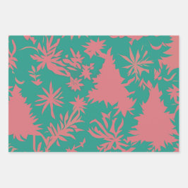 Abstraktes Weihnachtsbaumpapier Geschenkpapier Set