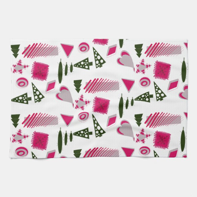 Abstraktes Weihnachtsküchentuch Geschirrtuch (Horizontal)