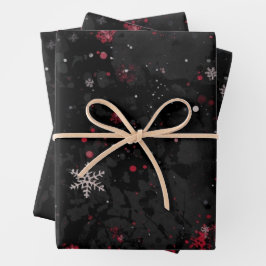 Abstraktes Weihnachtsmuster auf dramatischen Schwa Geschenkpapier Set