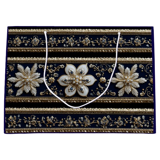 Abstraktes Weihnachtsmuster Große Geschenktüte (Vorderseite)