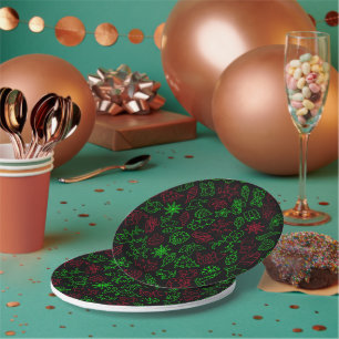 Abstraktes Weihnachtsmuster Pappteller