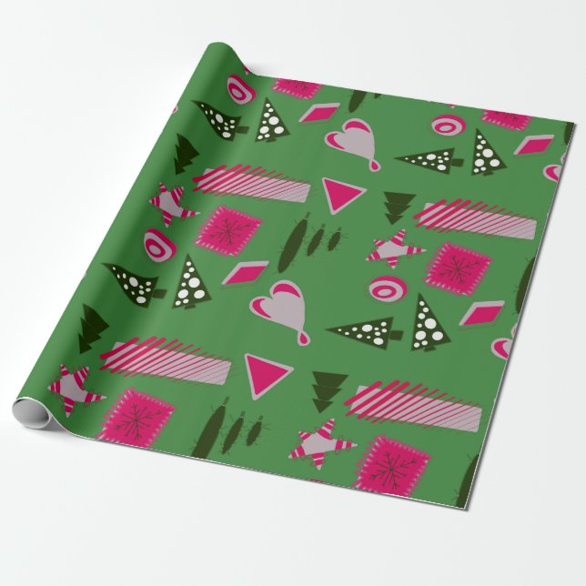 Abstraktes Weihnachtspapier Geschenkpapier (Ungerollt)
