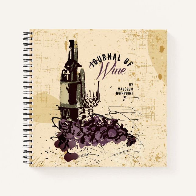 Abstraktes Weintraubenjournal Food Pairbook Notizbuch (Vorderseite)