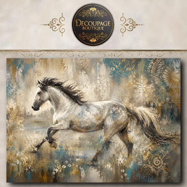 Abstraktes Weißes Pferd Gemälde Seidenpapier (Abstract White Horse Painting Tissue Paper)