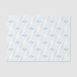 Abstraktes, weißes und blaues Diamant-Muster Seidenpapier