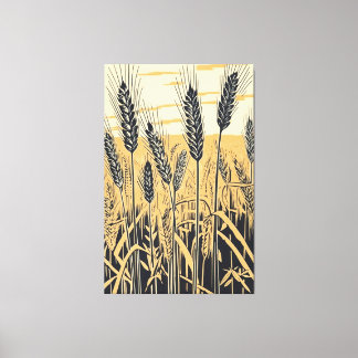 Abstraktes Weizenfeld: Farbenfrohe Natur Kunst Leinwanddruck