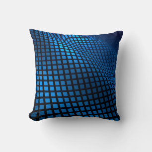 Abstraktes Wellendesign blau Kissen