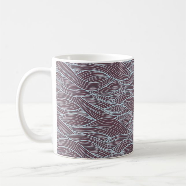 Abstraktes Wellenmuster Kaffeetasse (Links)