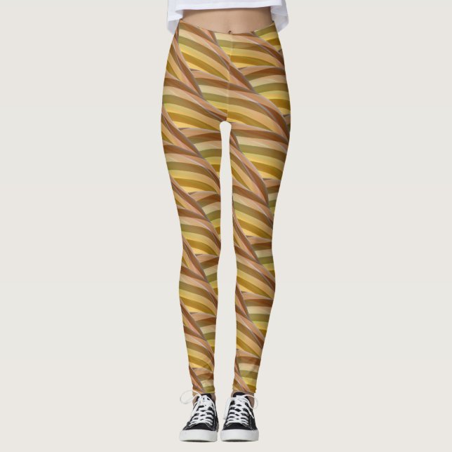 Abstraktes Wellenmuster Leggings (Vorderseite)