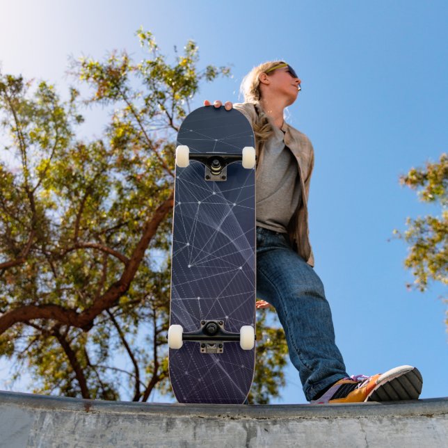 Abstraktes Wellenmuster Skateboard (Außen 1)