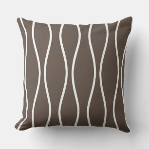 Abstraktes welliges geometrisches Muster auf Beige Kissen