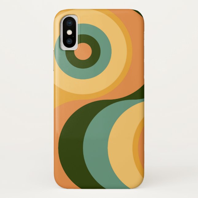 Abstraktes, welliges Retro Case-Mate iPhone Hülle (Rückseite)