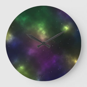 Abstraktes Weltraum-Konstellationsdesign Große Wanduhr