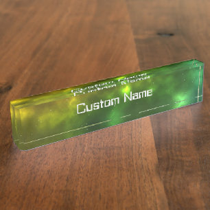 Abstraktes Weltraum-Konstellationsdesign Namensplakette
