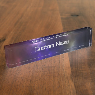Abstraktes Weltraum-Konstellationsdesign Namensplakette