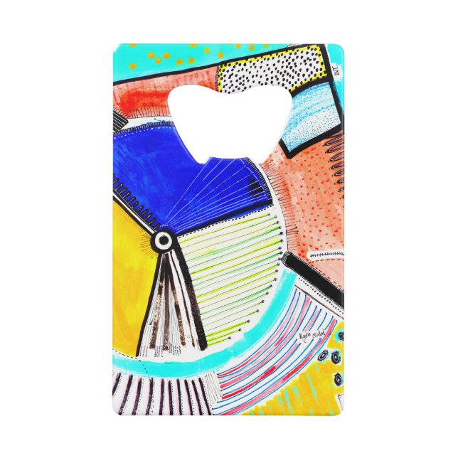Abstraktes Wheel Credit Card Flaschenöffner (Vorderseite)