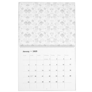 Abstraktes Wiederholmuster stilisierter Formen in  Kalender